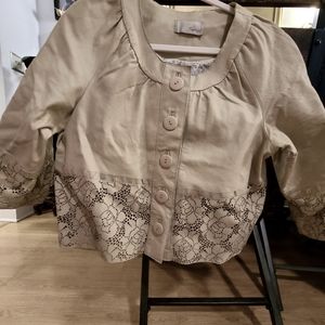 Vintage laser cut leather jacket